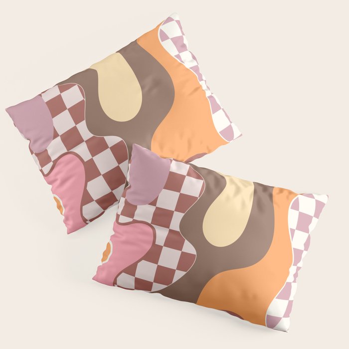 Abstract Swirls with Check Pillow Sham Gallery Image 1