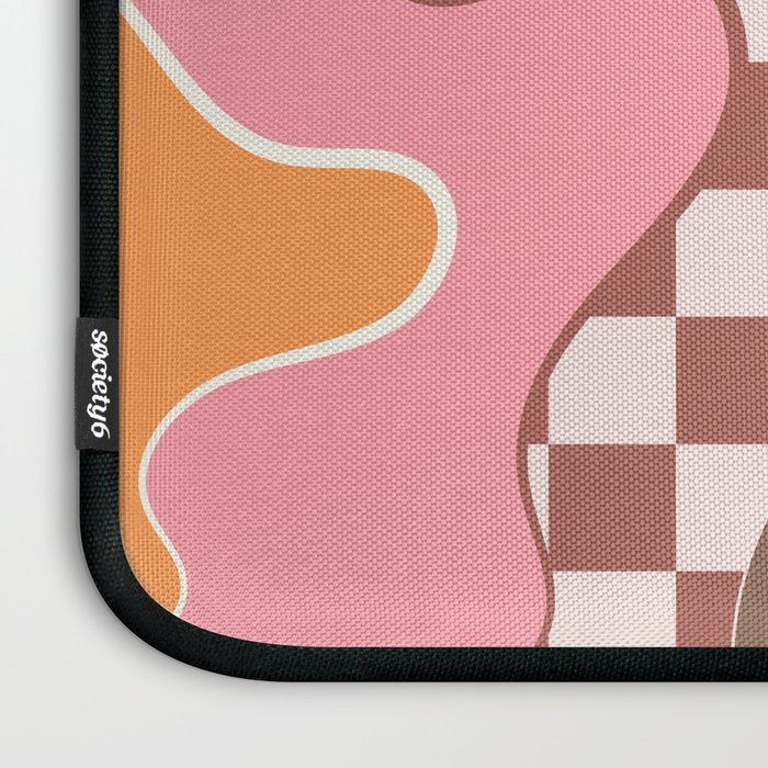 Abstract Swirls with Check Laptop Sleeve Gallery Image 3