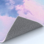 Pastel Purple Lilac Fluffy Fantasy Fairytale Sunset Clouds In The Sky Rug Gallery Image 4