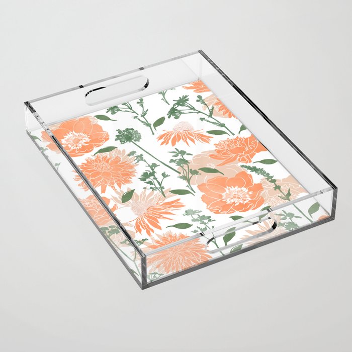 Modern floral blooms PGM5 Acrylic Tray Gallery Image 1