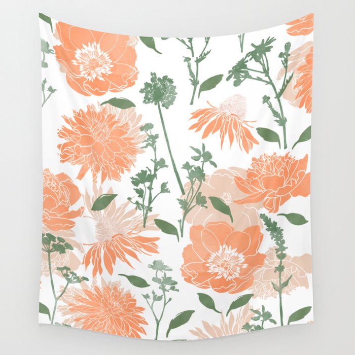 Modern floral blooms PGM5 Wall Tapestry Gallery Image 1