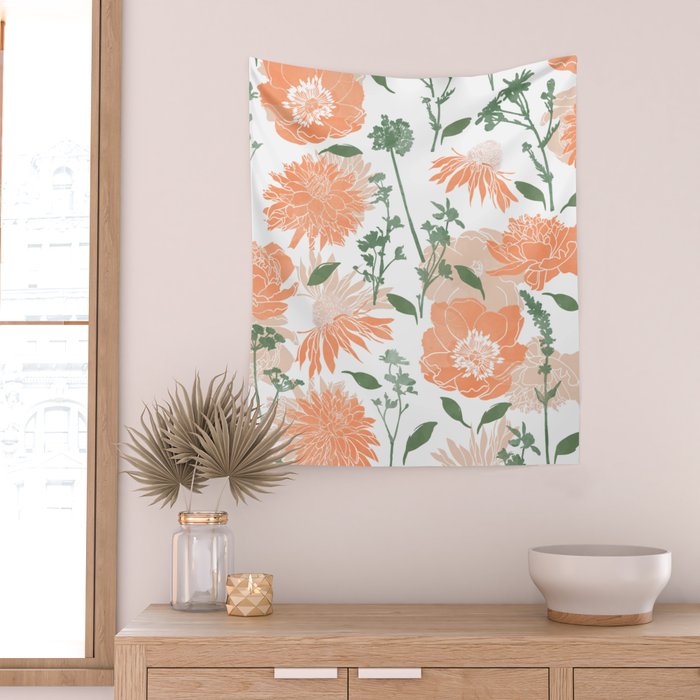 Modern floral blooms PGM5 Wall Tapestry Gallery Image 2