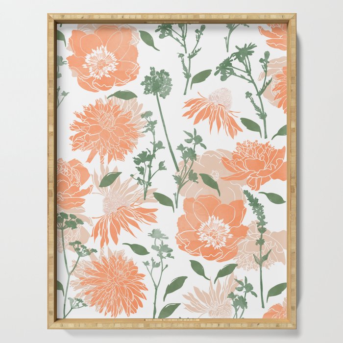 Modern floral blooms PGM5 Serving Tray Gallery Image 1