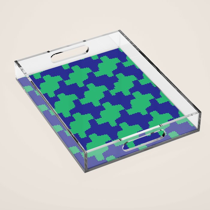  Ocean Crinkle Houndstooth Acrylic Tray Gallery Image 1