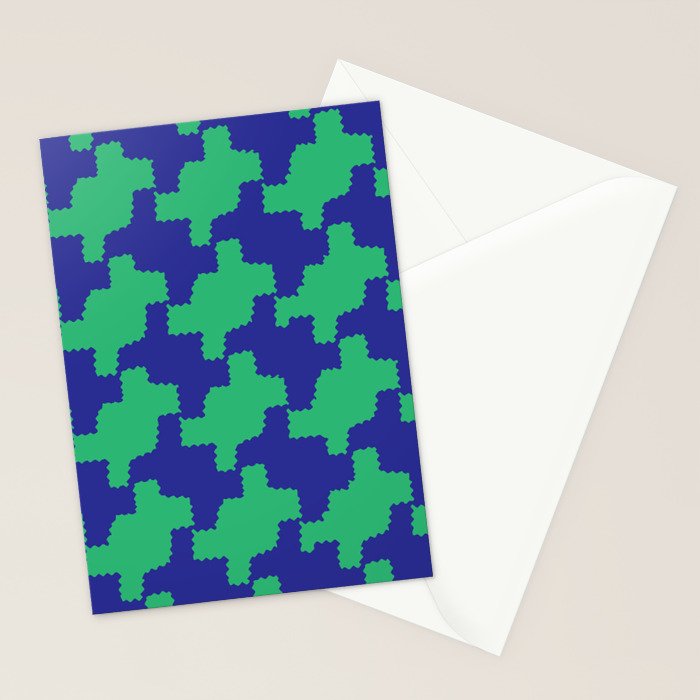 Ocean Crinkle Houndstooth Stationery Card Gallery Image 2