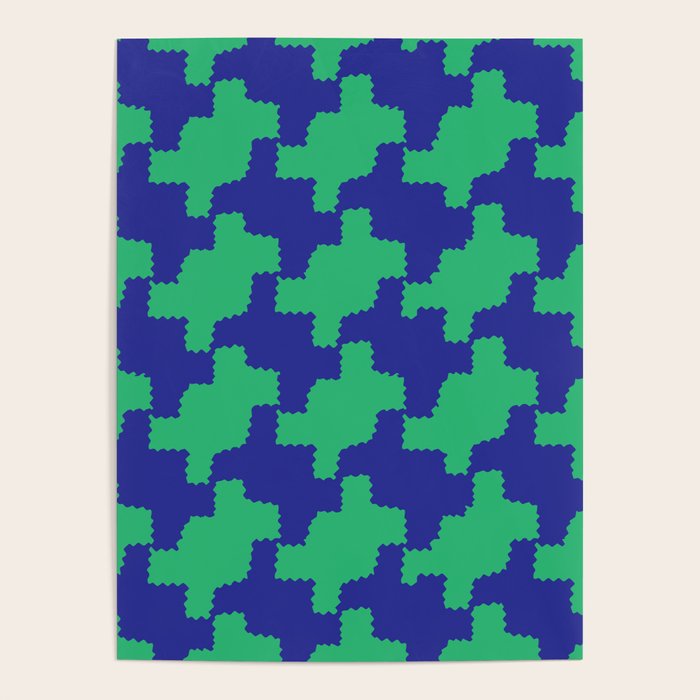  Ocean Crinkle Houndstooth Poster Gallery Image 4