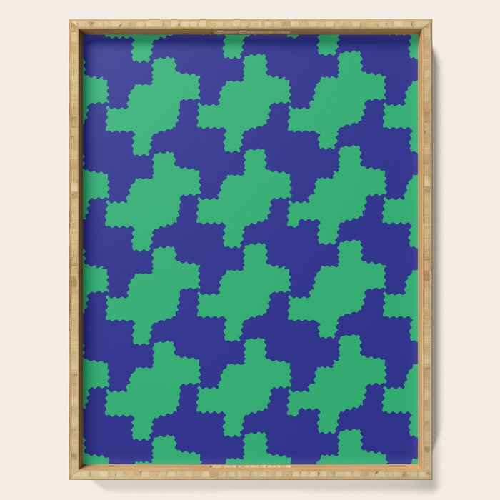  Ocean Crinkle Houndstooth Serving Tray Gallery Image 1