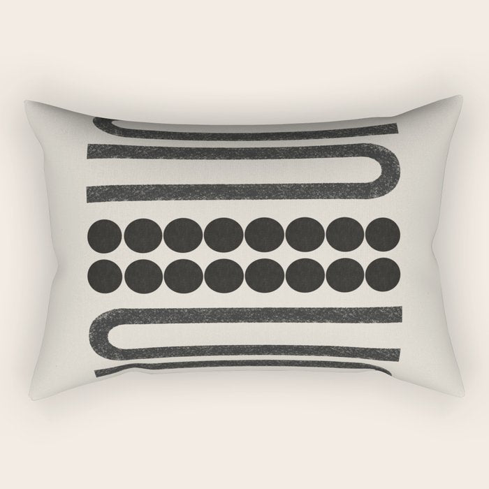 Abstract Woodblock Art Rectangular Pillow Gallery Image 2