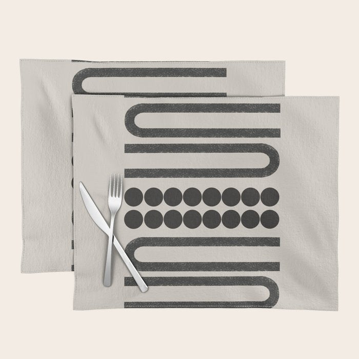 Abstract Woodblock Art Placemat