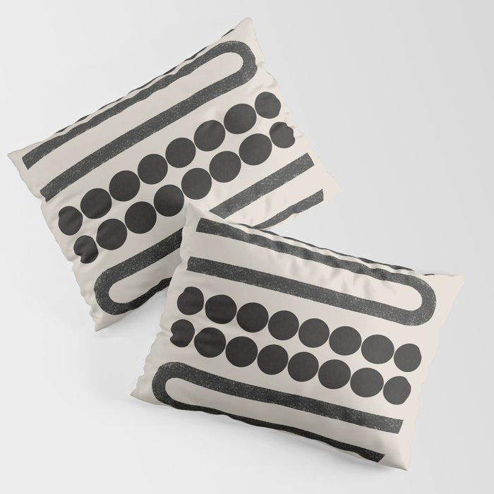 Abstract Woodblock Art Pillow Sham Gallery Image 3