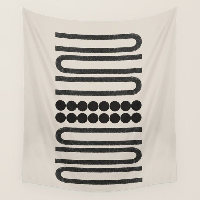 Abstract Woodblock Art Wall Tapestry Gallery Image 1
