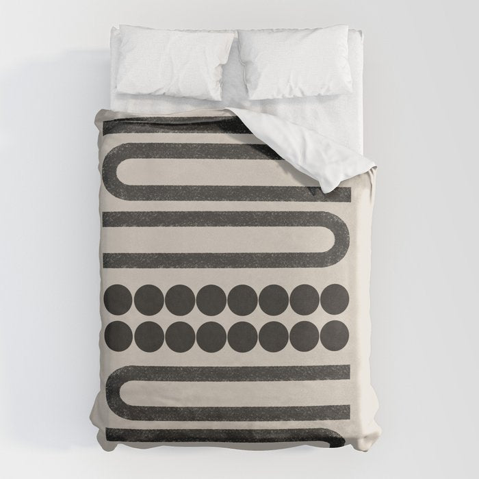 Abstract Woodblock Art Duvet Cover Gallery Image 1