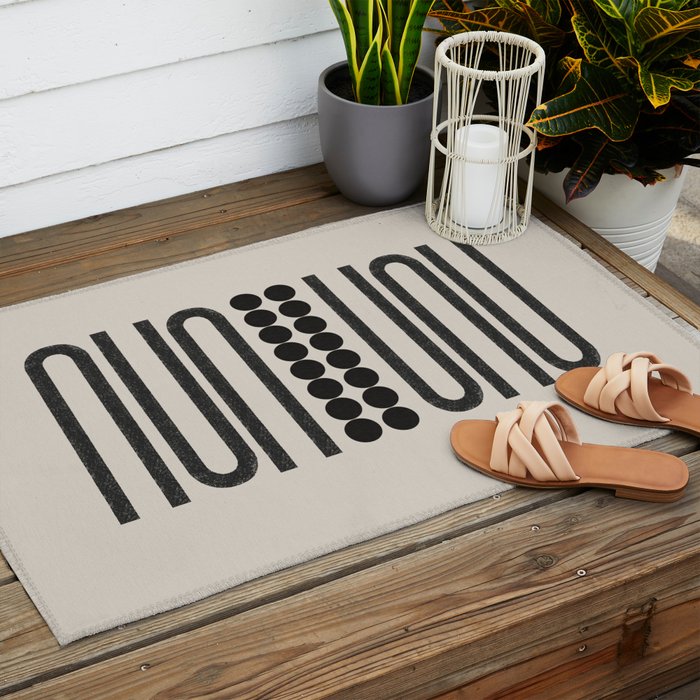 Abstract Woodblock Art Outdoor Rug Gallery Image 2