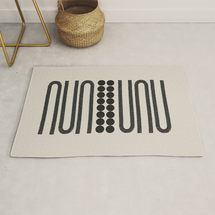 Abstract Woodblock Art Rug Gallery Image 1