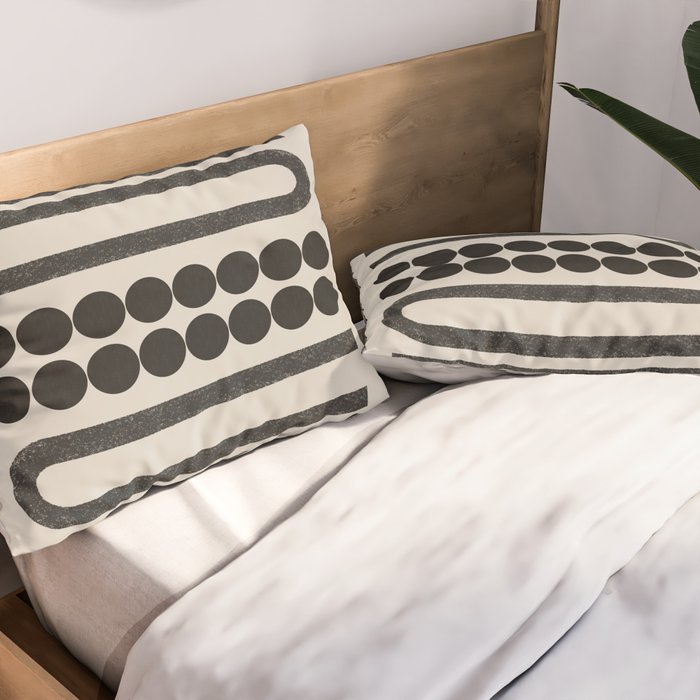 Abstract Woodblock Art Pillow Sham Gallery Image 2