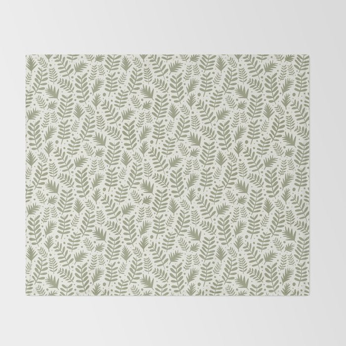 Modern Foliage . Lush Green Throw Blanket Gallery Image 2