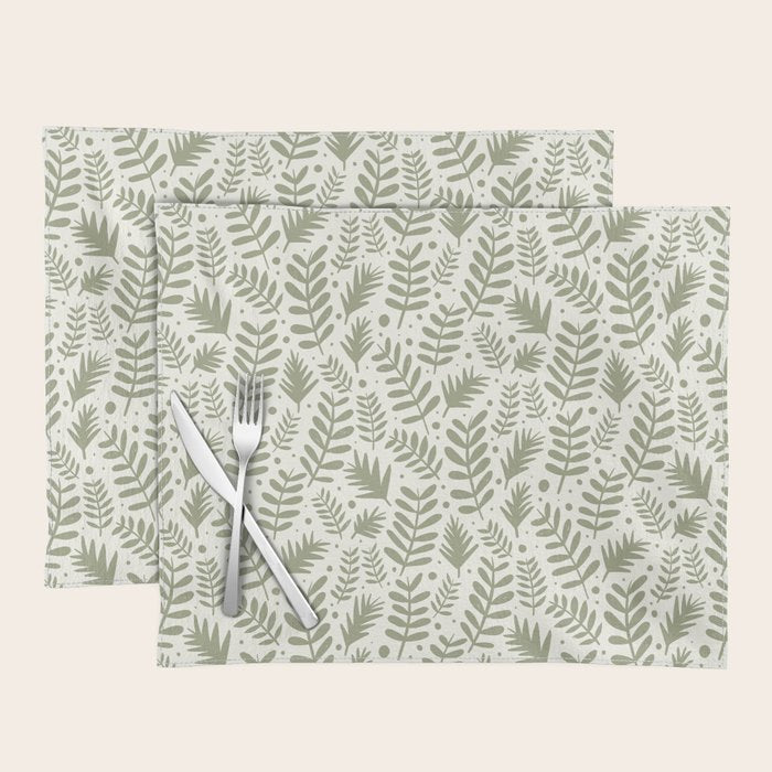 Modern Foliage . Lush Green Placemat Gallery Image 1