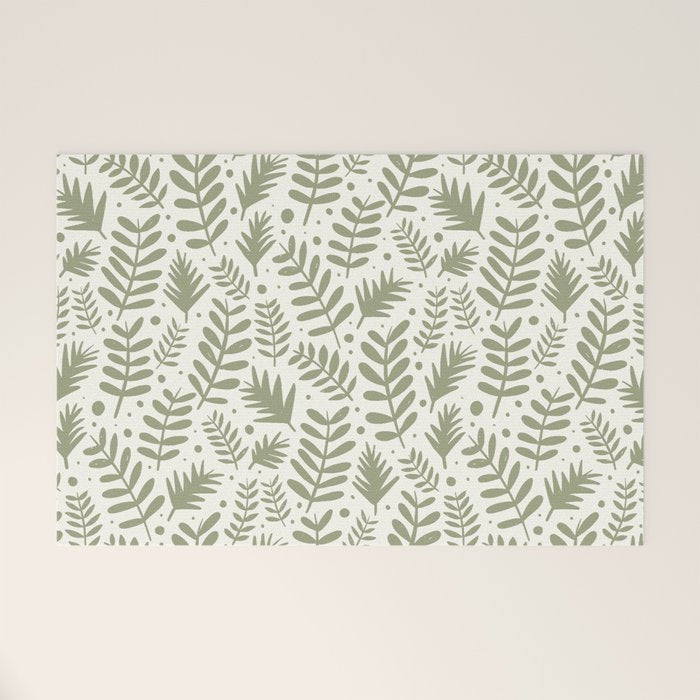 Modern Foliage . Lush Green Welcome Mat Gallery Image 1