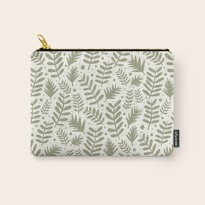 Modern Foliage . Lush Green Carry All Pouch Gallery Image 1