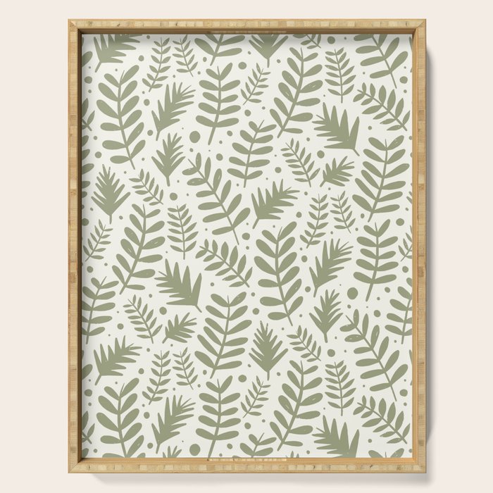 Modern Foliage . Lush Green Serving Tray Gallery Image 1