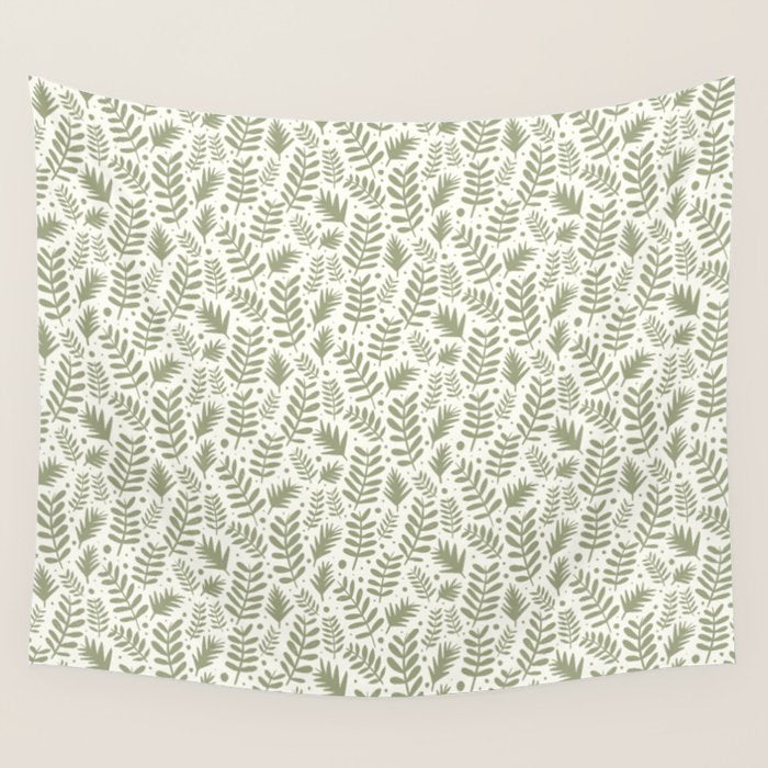 Modern Foliage . Lush Green Wall Tapestry Gallery Image 4