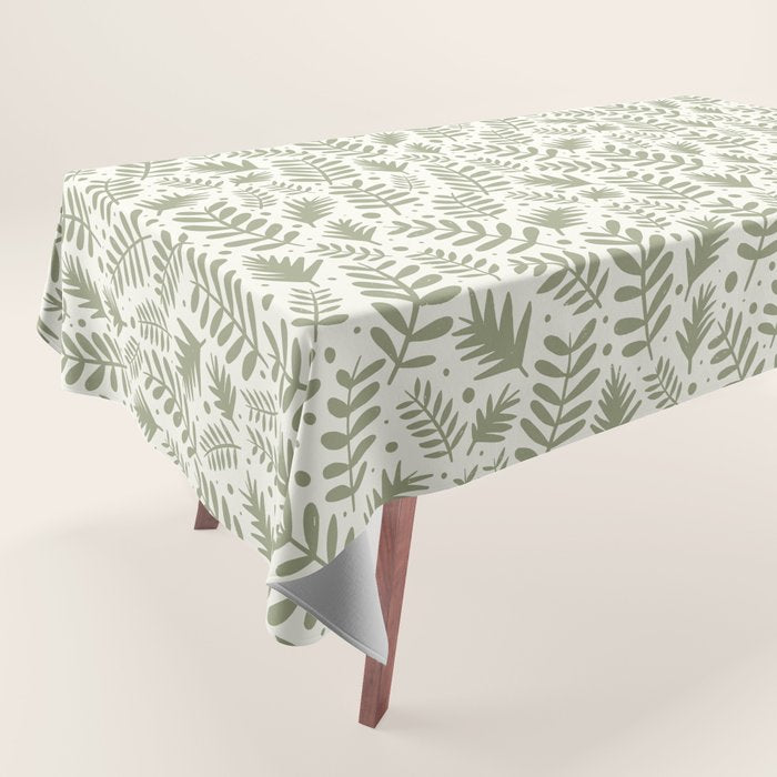 Modern Foliage . Lush Green Tablecloth Gallery Image 1