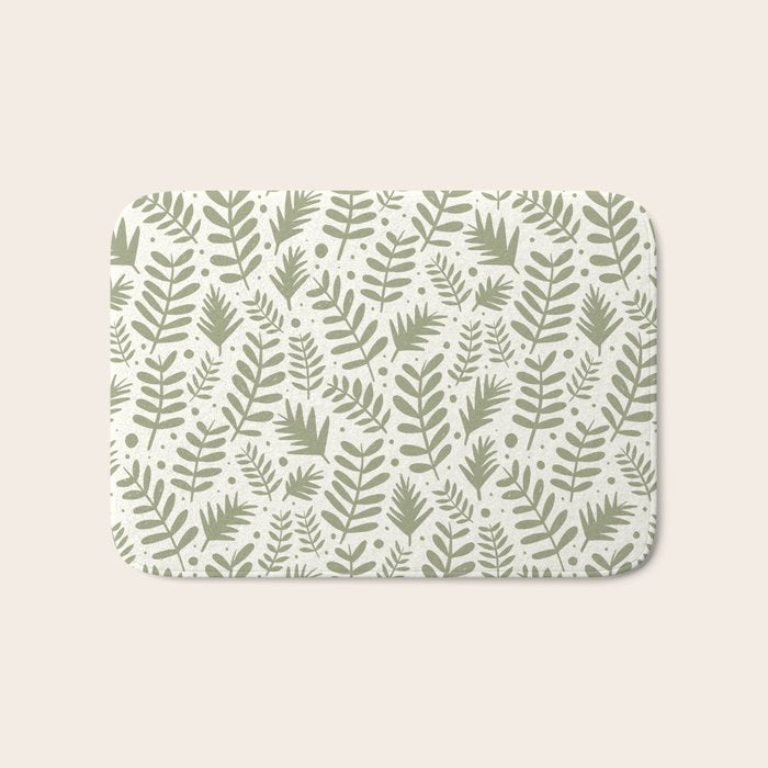 Modern Foliage . Lush Green Bath Mat Gallery Image 1