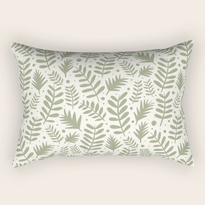 Modern Foliage . Lush Green Rectangular Pillow Gallery Image 1