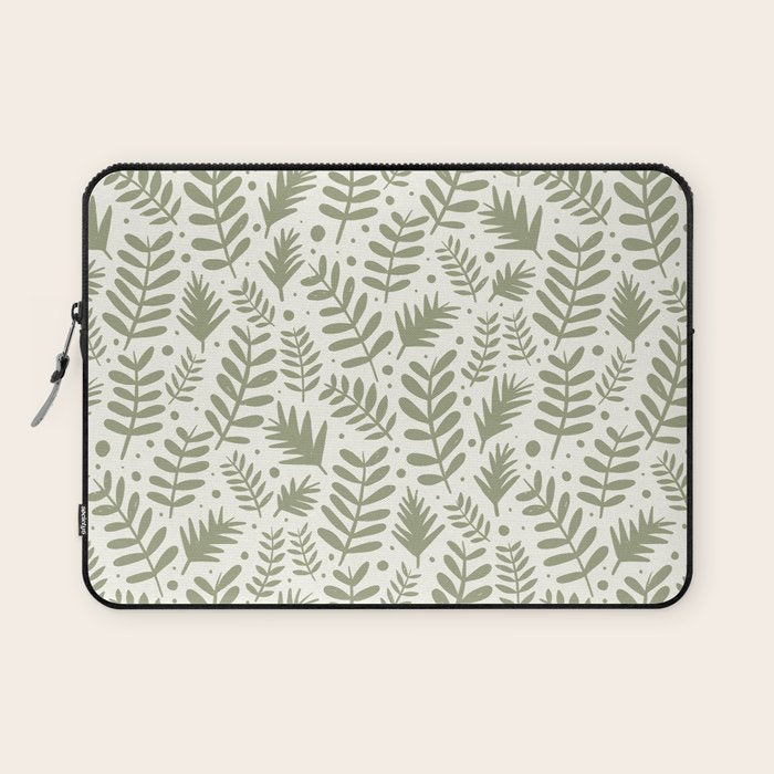 Modern Foliage . Lush Green Laptop Sleeve Gallery Image 1