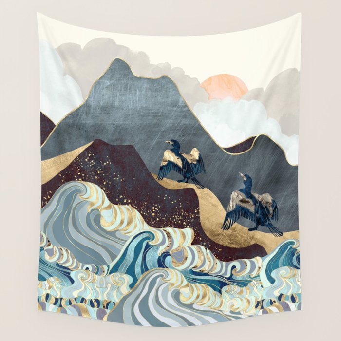 Metallic Waves Wall Tapestry Gallery Image 4