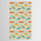 Jurassic Dinosaurs in Primary Colors Tablecloth Gallery Image 2