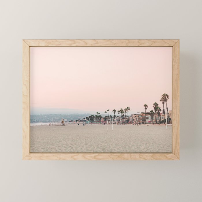 California Pink Beach Sunset Photography Mini Art Print Gallery Image 1