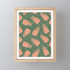 Dancing Pinecones in Sage Green & Red Mini Art Print Gallery Image 1