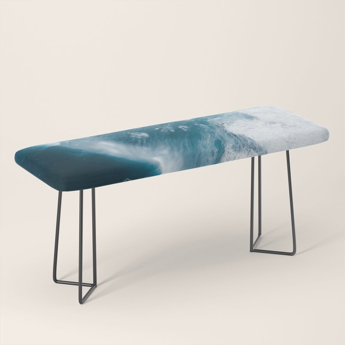 Surfers in Motion - Aerial Ocean Wave Photography Bench Gallery Image 1