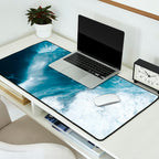Surfers in Motion - Aerial Ocean Wave Photography Desk Mat Gallery Image 2