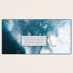 Surfers in Motion - Aerial Ocean Wave Photography Desk Mat Gallery Image 1