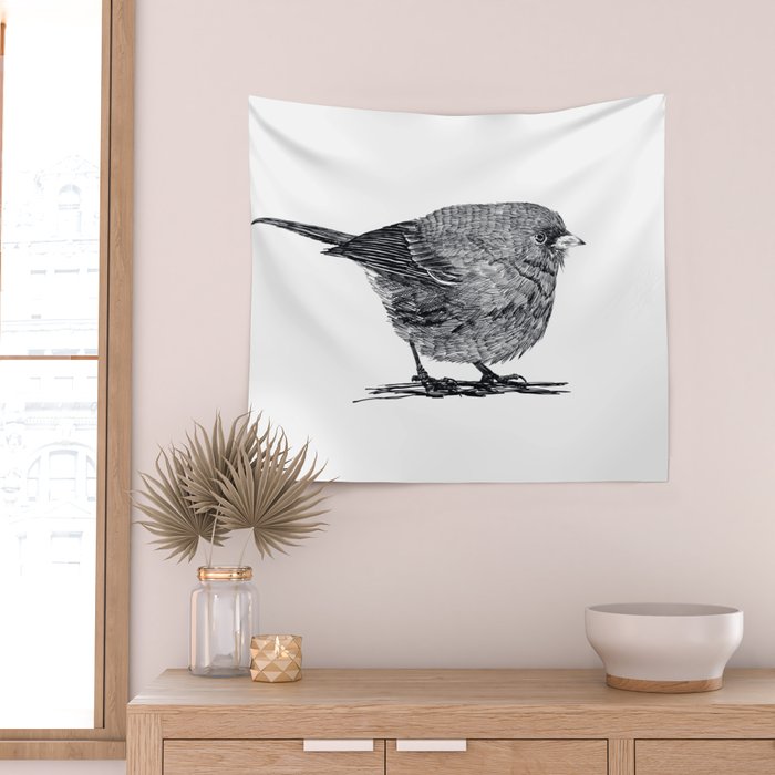 Vintage bird illustration  Wall Tapestry Gallery Image 2