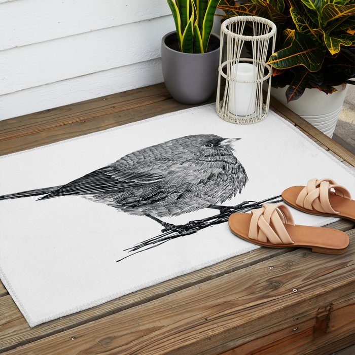 Vintage bird illustration  Outdoor Rug Gallery Image 2