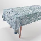 Yoga, Mandala, Green and Blue, Wall Art Boho Tablecloth Gallery Image 1
