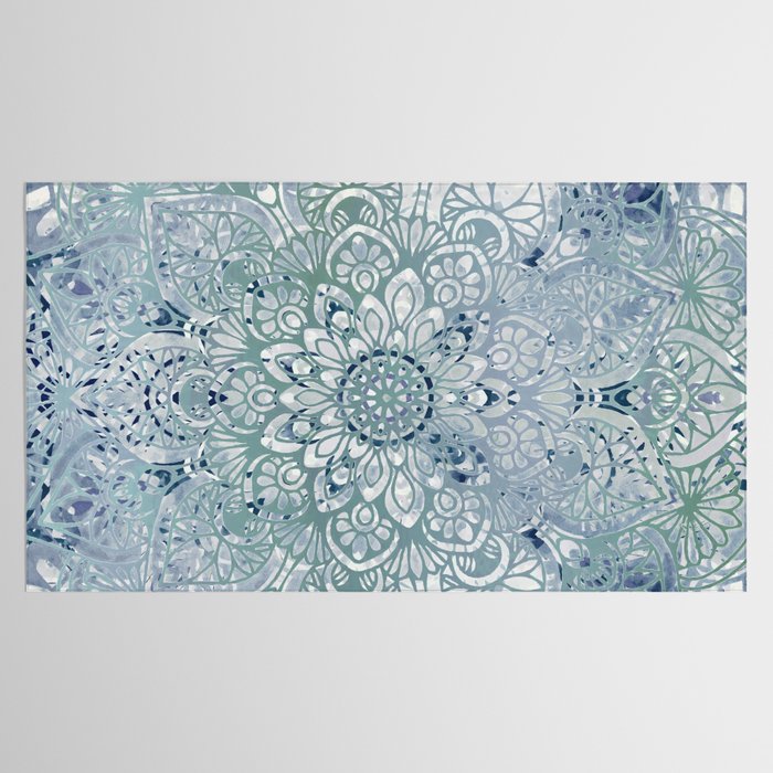 Yoga, Mandala, Green and Blue, Wall Art Boho Tablecloth Gallery Image 2