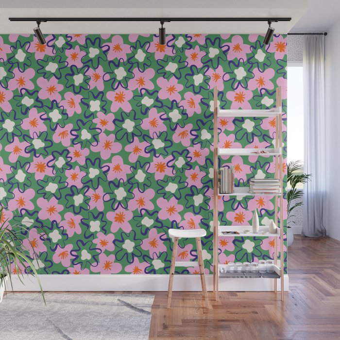 Bright Floral Wall Mural Gallery Image 1
