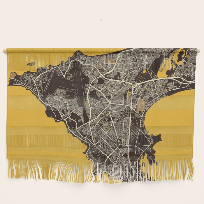 Dakar City Map of Senegal - Pastel Wall Hanging Gallery Image 1
