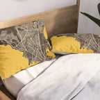 Dakar City Map of Senegal - Pastel Pillow Sham Gallery Image 2