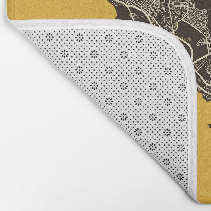 Dakar City Map of Senegal - Pastel Bath Mat Gallery Image 2