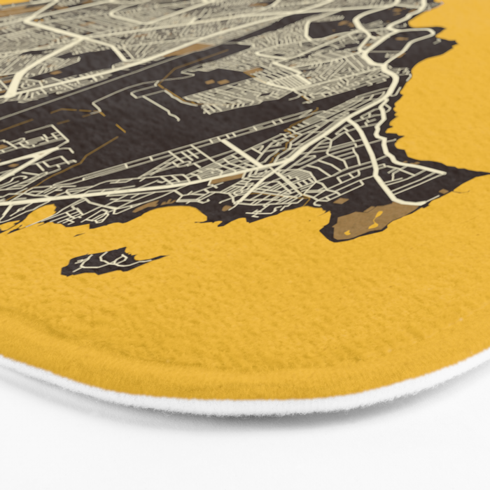 Dakar City Map of Senegal - Pastel Bath Mat Gallery Image 3