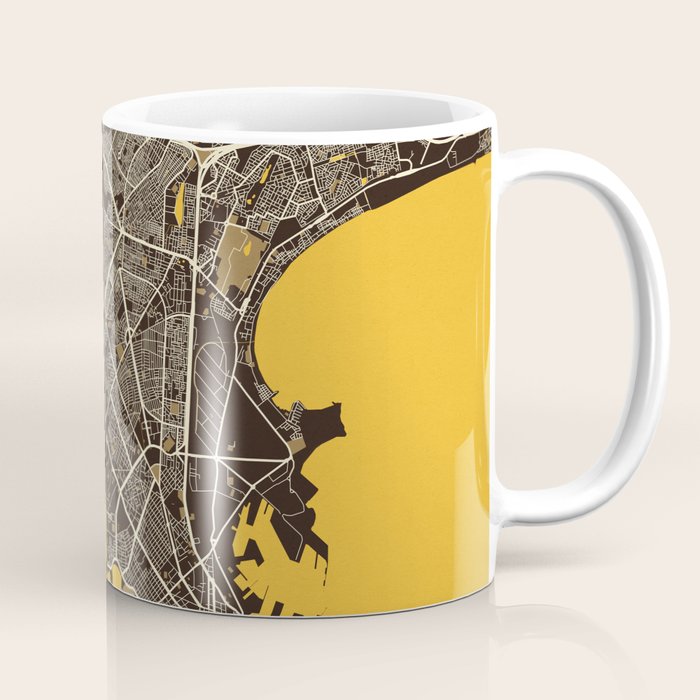 Dakar City Map of Senegal - Pastel Coffee Mug Gallery Image 1