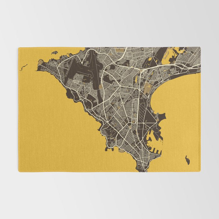 Dakar City Map of Senegal - Pastel Rug Gallery Image 2