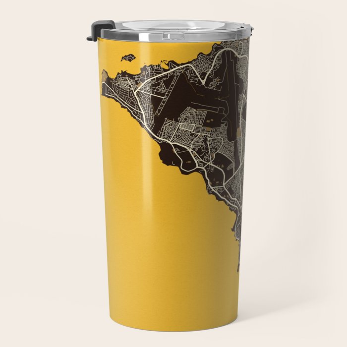 Dakar City Map of Senegal - Pastel Travel Mug Gallery Image 3