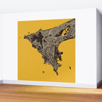 Dakar City Map of Senegal - Pastel Wall Mural Gallery Image 2