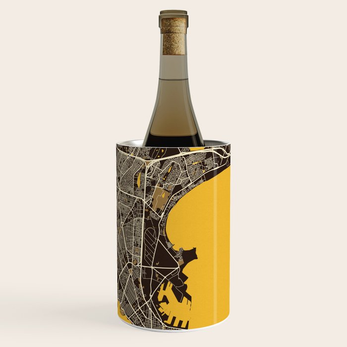 Dakar City Map of Senegal - Pastel Wine Chiller Gallery Image 3